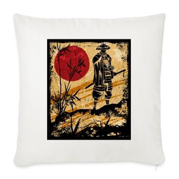 Samouraï Art Japonais Vintage Fighter Rétro - Housse de coussin décorative 45 x 45 cm - blanc nature - Devant
