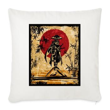 Samouraï Art Japonais Vintage Fighter Rétro - Housse de coussin décorative 45 x 45 cm - blanc nature - Devant