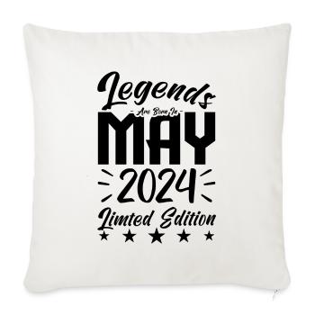 Naissance En mai 2024 Cadeau d'anniversaire 2024. - Housse de coussin décorative 45 x 45 cm - blanc nature - Devant