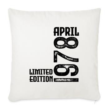 Cadeau Avril 1978. Anniversaire avril 1978. April. - Housse de coussin décorative 45 x 45 cm - blanc nature - Devant