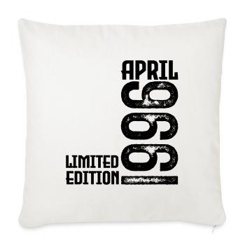 Cadeau Avril 1996. Anniversaire avril 1996. April. - Housse de coussin décorative 45 x 45 cm - blanc nature - Devant