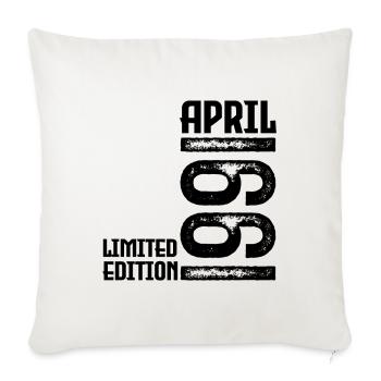 Cadeau Avril 1991. Anniversaire avril 1991. April. - Housse de coussin décorative 45 x 45 cm - blanc nature - Devant