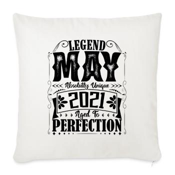 Mai 2021. Geburtstag Mai 2021. Geschenk Mai 2021. - Sofakissenbezug 45 x 45 cm - Naturweiß  - Vorne
