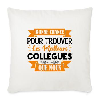 idée Cadeau Collègue. départ Collègues retraite. - Housse de coussin décorative 45 x 45 cm - blanc nature - Devant