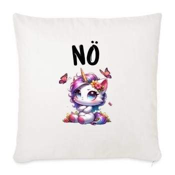 Licorne disant non Garçon et fille Créature mythique - Housse de coussin décorative 45 x 45 cm - blanc nature - Devant