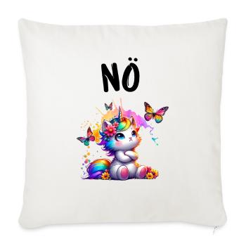 Licorne disant non Garçon et fille Créature mythique - Housse de coussin décorative 45 x 45 cm - blanc nature - Devant