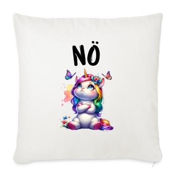 Licorne disant non Garçon et fille Créature mythique - Housse de coussin décorative 45 x 45 cm - blanc nature - Devant