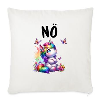 La licorne dit non aux créatures mythiques des garçons et des filles - Housse de coussin décorative 45 x 45 cm - blanc nature - Devant