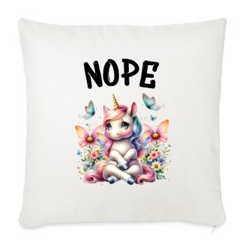 Licorne disant non Garçon et fille Créature mythique - Housse de coussin décorative 45 x 45 cm - blanc nature - Devant