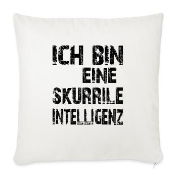 KI Spruch Ich bin eine skurrile Intelligenz - Sofakissenbezug 45 x 45 cm - Naturweiß  - Vorne