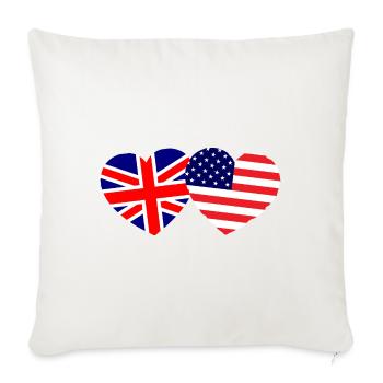 Britisch Amerikanische Freunde - Sofakissenbezug 45 x 45 cm - Naturweiß  - Vorne