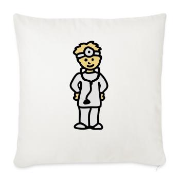 Docteur: 3 - Housse de coussin décorative 45 x 45 cm - blanc nature - Devant