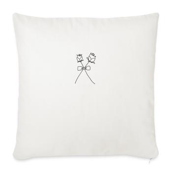 Roses unies - Housse de coussin décorative 45 x 45 cm - blanc nature - Devant