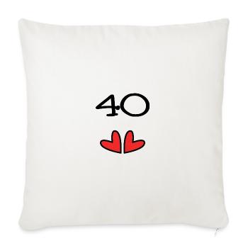 40. 40 YEARS. 40th ANNIVERSARY. 40TH ANNIVERSARY. - Sofa pillowcase 17,3'' x 17,3'' (45 x 45 cm) - natural white - Front