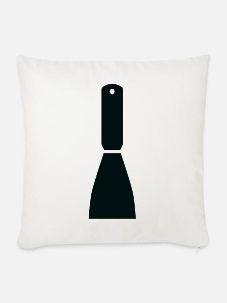 Minimalistischer Spachtel – Handwerkskunst - Sofakissenbezug 45 x 45 cm - Naturweiß