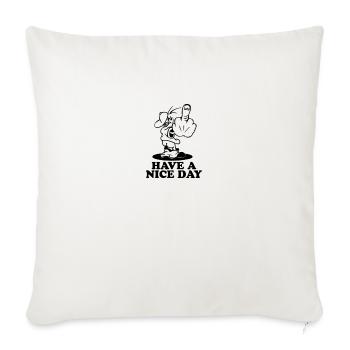 vas te faire une bonne journée - Housse de coussin décorative 45 x 45 cm - blanc nature - Devant