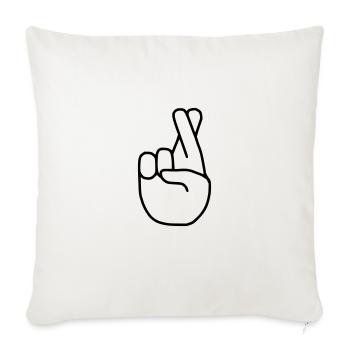 Emoji finger crossed sketch black - Sofa pillowcase 17,3'' x 17,3'' (45 x 45 cm) - natural white - Front