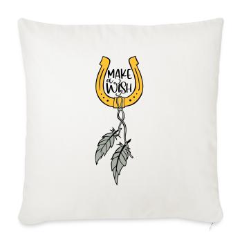 SOUHAIT SABOTS CHEVAL RÊVES CHEVAUX MOTIF DE SOUHAIT - Housse de coussin décorative 45 x 45 cm - blanc nature - Devant