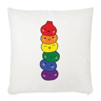 Dumpling Turm Regenbogen LGTBQ Pride Dim Sum - Sofakissenbezug 45 x 45 cm - Naturweiß  - Vorne