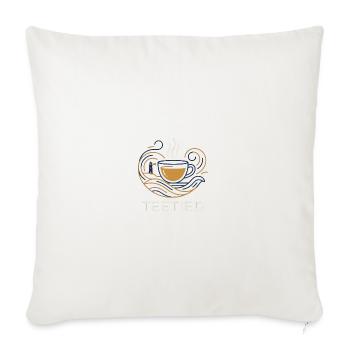 Nordsee Teetied & Sturm – Minimalistisches Küsten- - Sofakissenbezug 45 x 45 cm - Naturweiß  - Vorne