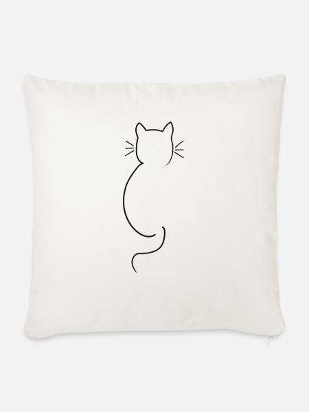 Katzenfreunde - Sofakissenbezug 45 x 45 cm - Naturweiß 