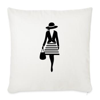 Stilvolle Dame - Sofakissenbezug 45 x 45 cm - Naturweiß  - Vorne