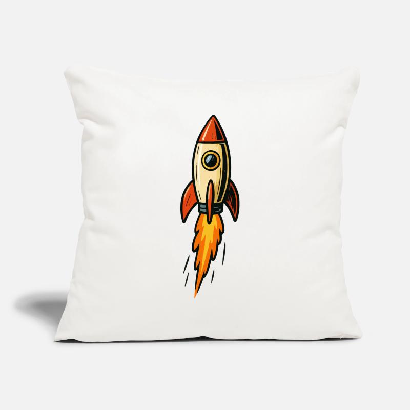 Rocket Illustration Fire Flight Sofa pillowcase 17,3'' x 17,3'' (45 x 45 cm)