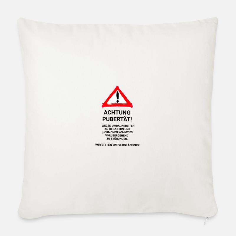 Achtung Pubertät! - Sofakissenbezug 45 x 45 cm - Naturweiß 