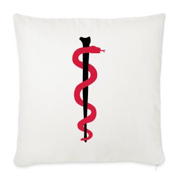 Rod of Asclepius - Sofa pillowcase 17,3'' x 17,3'' (45 x 45 cm) - natural white - Front