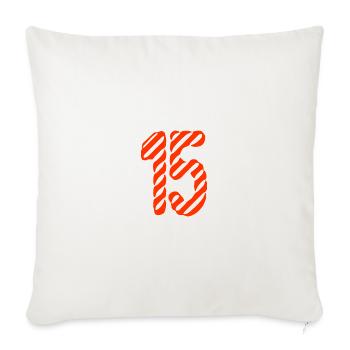 15. 15 ANS. 15e ANNIVERSAIRE. ANNIVERSAIRE 15 ANS. - Housse de coussin décorative 45 x 45 cm - blanc nature - Devant