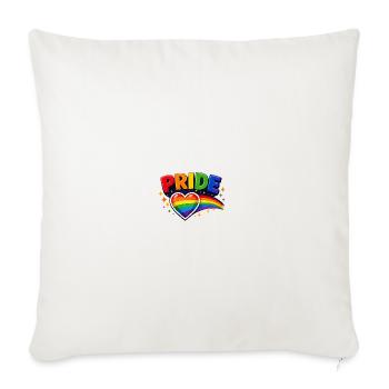 Pride Rainbow Heart Emblem - Sofa pillowcase 17,3'' x 17,3'' (45 x 45 cm) - natural white - Front