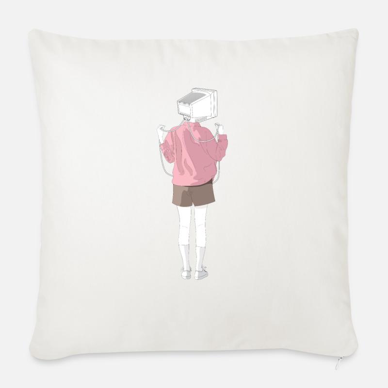 Coder shirt hair - Sofa pillowcase 17,3'' x 17,3'' (45 x 45 cm) - natural white