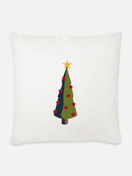 Weihnachtsbaum - Sofakissenbezug 45 x 45 cm - Naturweiß 