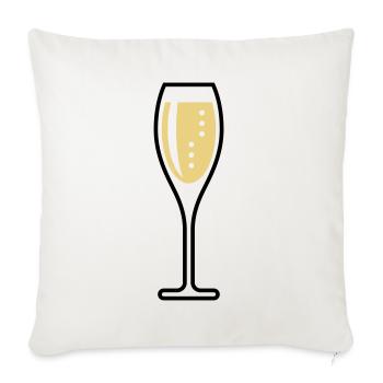 Verre XSect (vin mousseux / ovale / zu / 2C) - Housse de coussin décorative 45 x 45 cm - blanc nature - Devant