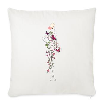 Nudity with skin flowers - Sofa pillowcase 17,3'' x 17,3'' (45 x 45 cm) - natural white - Front