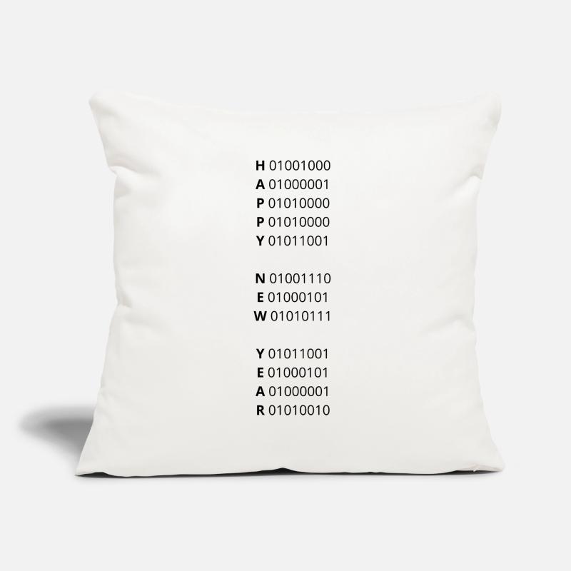 HAPPY NEW YEAR – binary code Sofa pillowcase 17,3'' x 17,3'' (45 x 45 cm)