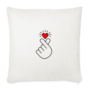 K-Pop Coeur, Corée, Coeur De Doigt, K-drama, Coréen - Housse de coussin décorative 45 x 45 cm - blanc nature - Devant