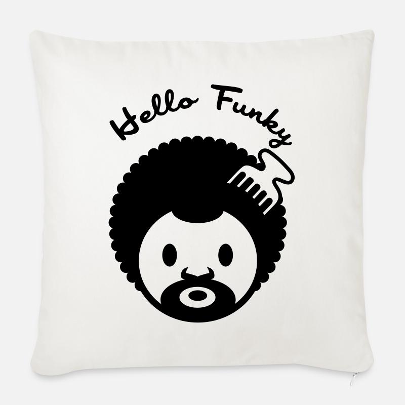 Hello funky - Sofa pillowcase 17,3'' x 17,3'' (45 x 45 cm) - natural white