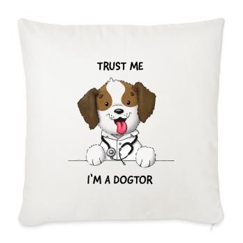 Trust me I'm a Dogtor sweet dog - Sofa pillowcase 17,3'' x 17,3'' (45 x 45 cm) - natural white - Front