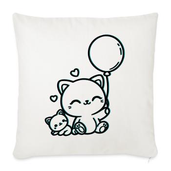 Félin - Housse de coussin décorative 45 x 45 cm - blanc nature - Devant