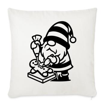Gingerbread Baking Gnome - Sofa pillowcase 17,3'' x 17,3'' (45 x 45 cm) - natural white - Front