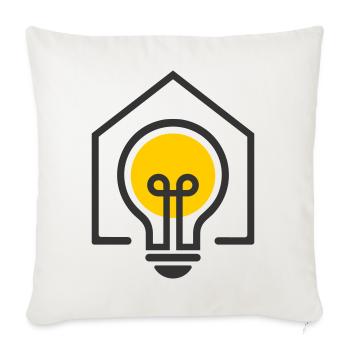 Electrician House Light Bulb Motif - Sofa pillowcase 17,3'' x 17,3'' (45 x 45 cm) - natural white - Front