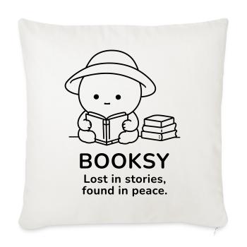 Booksy – Lost in Stories, Found in Peace - Sofa pillowcase 17,3'' x 17,3'' (45 x 45 cm) - natural white - Front