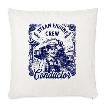 Nostalgia Steam Locomotive Motif - Sofa pillowcase 17,3'' x 17,3'' (45 x 45 cm) - natural white - Front