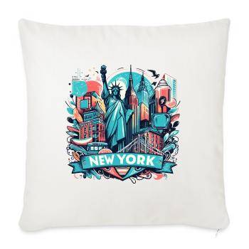 NYC, NEW YORK CITY, STATUE OF LIBERTY, MANHATTAN - Sofa pillowcase 17,3'' x 17,3'' (45 x 45 cm) - natural white - Front