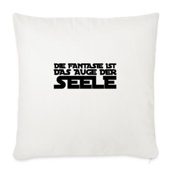 meine Seele liebt die Fantasie - Sofakissenbezug 45 x 45 cm - Naturweiß  - Vorne
