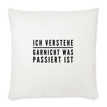 ich verstehe nur Bahnhof - Sofakissenbezug 45 x 45 cm - Naturweiß  - Vorne