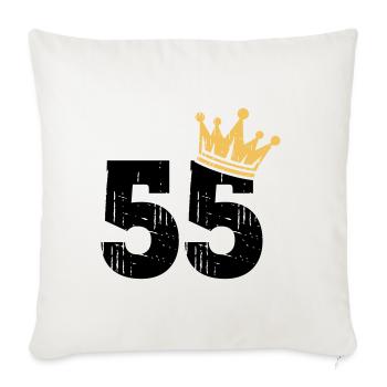 55 Couronne 55e anniversaire 55 ans - Housse de coussin décorative 45 x 45 cm - blanc nature - Devant