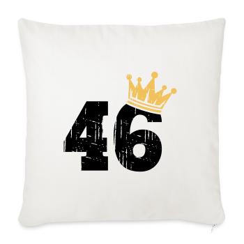 46 Crown 46e anniversaire 46 ans - Housse de coussin décorative 45 x 45 cm - blanc nature - Devant
