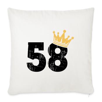 58 Couronne 58e anniversaire 58 ans - Housse de coussin décorative 45 x 45 cm - blanc nature - Devant